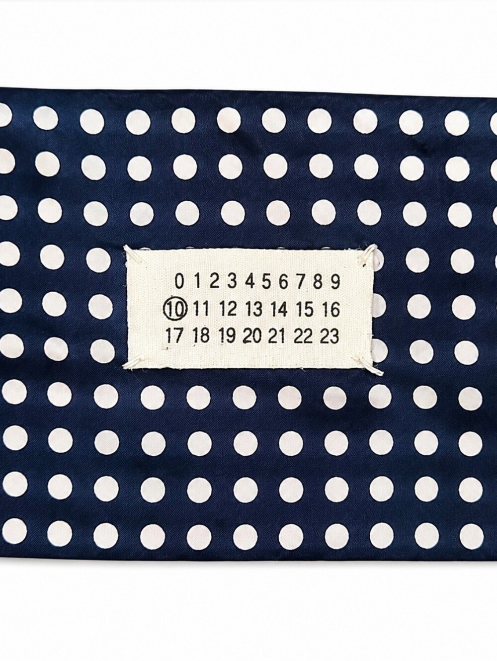 MAISON MARGIELA | Line 10 Silk Twilly Navy White Polka Dot Scarf - Picture 4 of 4